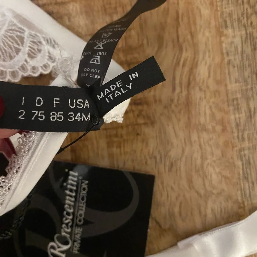 R Crescentini White Lace Garter Belt Made in Italy sexy for waist wedding